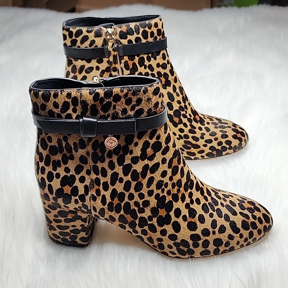Kate Spade New York Delina Leopard Heeled Boots Booties